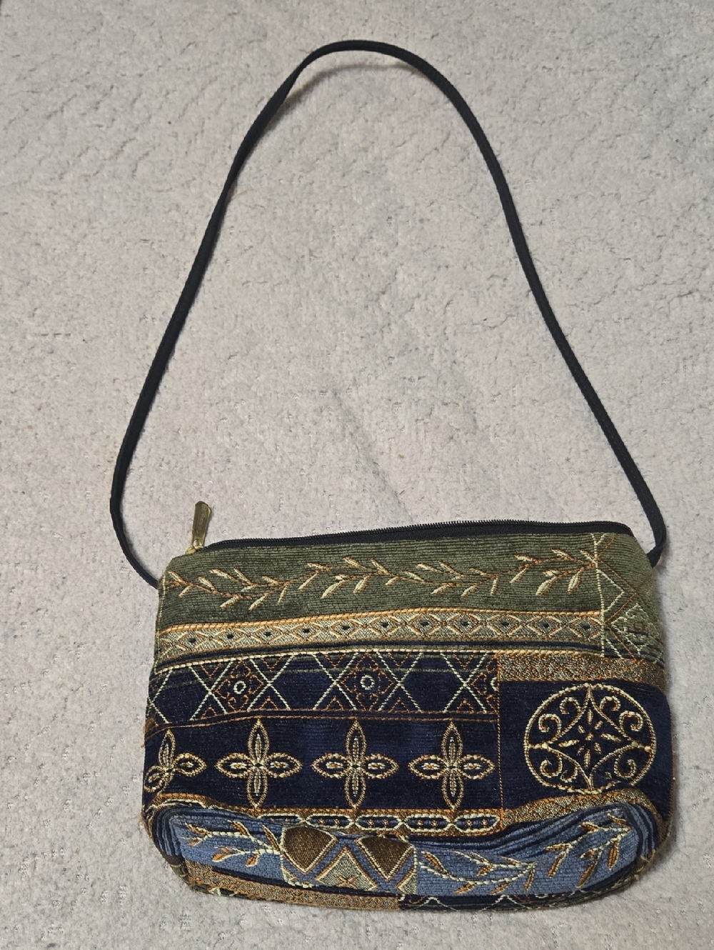 Vintage Danny K. Beverly Hills California Tapestry Crossbody Bag Purse